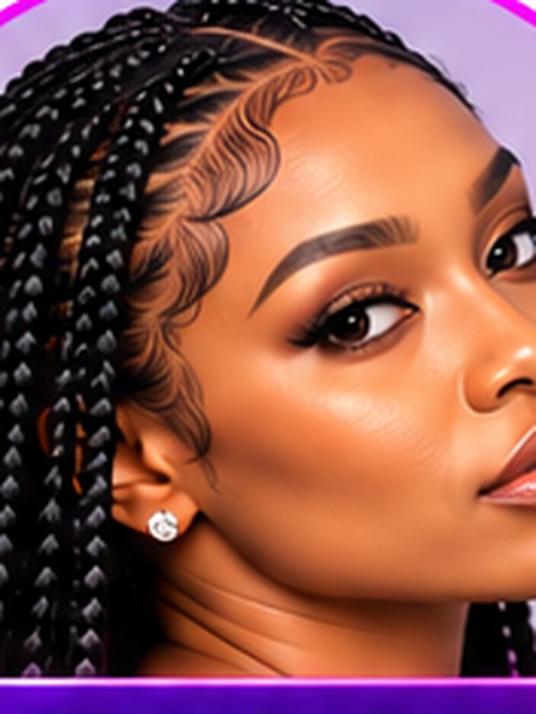 Knotless braids styled at Aura Era